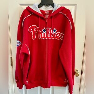 Stitches Philadelphia Phillies Fleece Lined Thermal Zip Up Hoodie Men X-Large